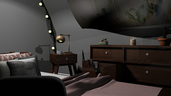 View of dream room created in Autodesk &copy; Maya