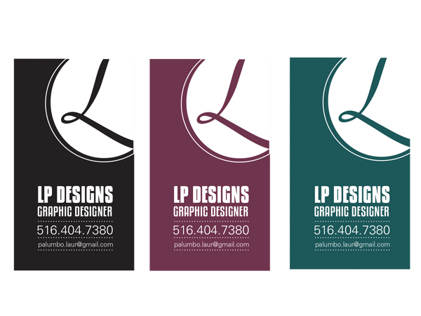 Personal business cards created using Adobe &copy; Indesign