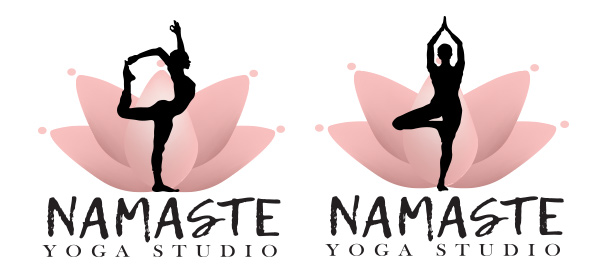 Two versions of logos created for Yoga Studio using Adobe &copy; Illustrator