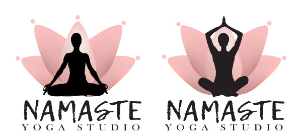 Two versions of logos created for Yoga Studio using Adobe &copy; Illustrator